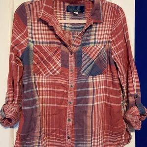 Francesca’s Flannel Button Down Shirt